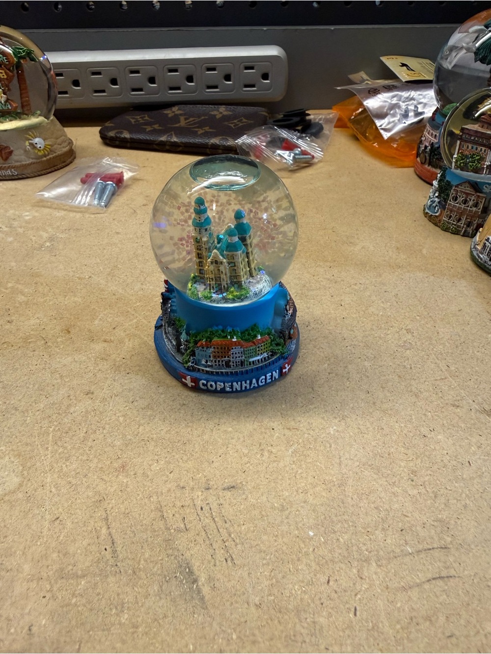 Copenhagen Blue Snow Globe Home Art Decor